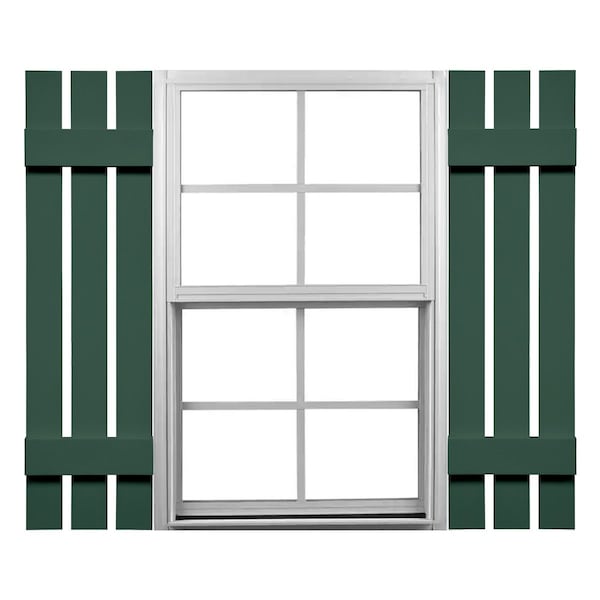 Ekena Millwork 12-in. W x 35-in. H Mid-America Vinyl, Standard Size Three Board Spaced Shutters, 028, Forest Green, PR 00031235028 - main